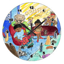 Horloge murale de salon de coiffure