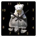 Horloge murale de tortue d'équitation d'ours