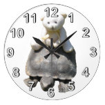 Horloge murale de tortue d'équitation d'ours