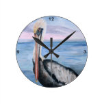 Horloge murale fière de pélican