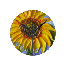 Horloge murale jaune du tournesol de Paris