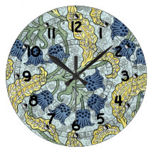 Horloge murale ronde de tapisserie de jacinthe des
