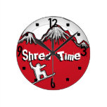 Horloge murale rouge de thème d'enthousiaste de su