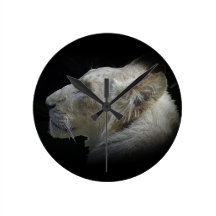 Horloge murale sauvage de Lion-Amant de chat de li