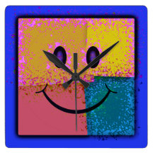 Horloge murale souriante de visage