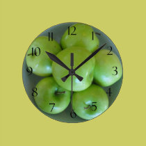 Horloge murale verte de pommes horloges murales