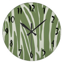 Horloge murale verte de poster de animal