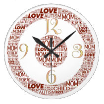 Horloge ronde de l'autisme Family2 (grande) horloges murales