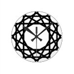 Horloge ronde de motif noir et blanc moderne