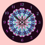Horloge rose de kaléidoscope teintée par pourpre horloges murales