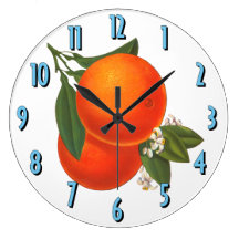 Horloge vintage de cuisine d'art de caisse d'orang