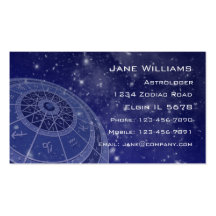 Horoscope de zodiaque carte de visite