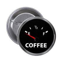 Hors de la jauge de carburant de café badge