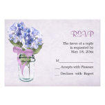 Hortensia dans un pot de maçon - carte de RSVP invitations