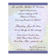 Hortensia de bleu de dîner de répétition cartons d'invitation