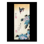 Hortensia et martin-pêcheur, Ando Hiroshige cartes postales