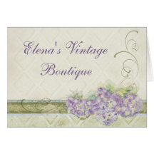 Hortensia lilas de sembler vintage, note de corres cartes de vœux