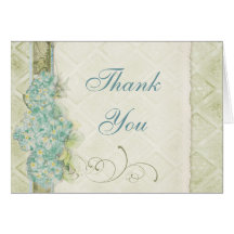 Hortensia vintage d'Aqua de regard, cartes de note