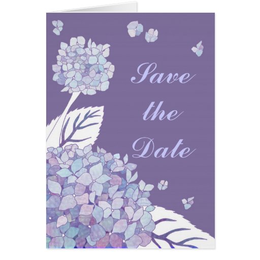 Hortensias pour votre jour du mariage carte de vœux