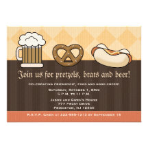 Hot-dog de bretzel de tasse de bière d'invitations