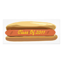 Hot dog d'obtention du diplôme avec la classe de m invitations personnalisées
