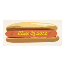 Hot dog d'obtention du diplôme avec la classe de m invitation personnalisée