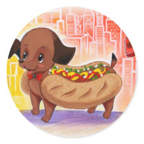 Hot Dog In The City Kitschy Cute autocollants