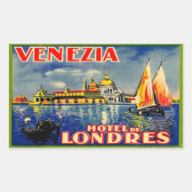 Hôtel De Londres (Venezia Italie) Autocollants Rectangulaires