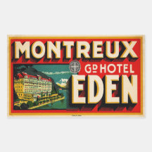 Hôtel grand Éden (Montreux France) Autocollants Rectangulaires