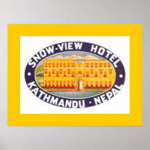 Hôtel Katmandou (frontière) de vue de neige Posters