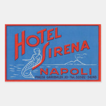 Hôtel Sirena (Naples Italie) Autocollant Rectangulaire