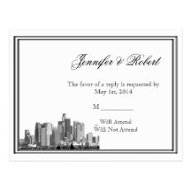 Houston Destination Wedding RSVP Postcard