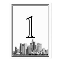Houston Destination Wedding Table Number Post Card