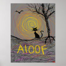 hslloween le chat noir posters