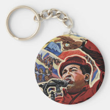 Hugo Chavez - style de révolution de bande dessiné Porte-clefs