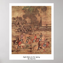 Huit cavaliers au printemps par Yens de Chao Posters