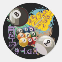 HUIT ET NEUF BILLARDS DE BOULE ADHÉSIF ROND
