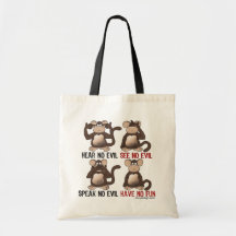 Humeur sage de singes sac fourre-tout