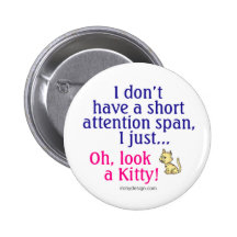 Humour court de Kitty de durée d'attention Badges