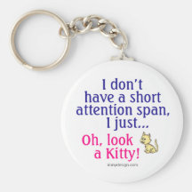 Humour court de Kitty de durée d'attention Porte-clef