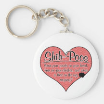 Humour de chien d'empreintes de pattes de Shih-Poo Porte-clefs