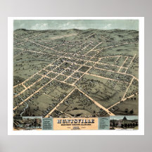 Huntsville, carte panoramique d'AL - 1871 Posters