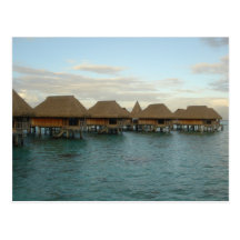 Huttes de Moorea au crépuscule Carte Postale