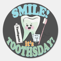 Hygiéniste dentaire drôle de dentiste adhésifs ronds