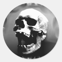 Hysteriskull riant le crâne humain adhésif