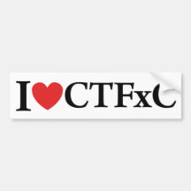 I adhésif pour pare-chocs de CTFxC de coeur (blanc Autocollants Pour Voiture