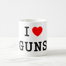 I armes à feu de coeur tasses