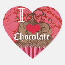 I chocolat d'amour de Chocolat-Je de coeur Autocollants En Cœur