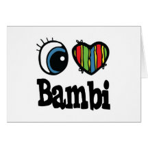 I coeur (amour) Bambi Carte De Vœux