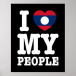 I coeur (amour) mes Laotiens Poster